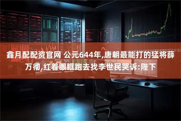 鑫月配配资官网 公元644年,唐朝最能打的猛将薛万彻,红着眼眶跑去找李世民哭诉:陛下